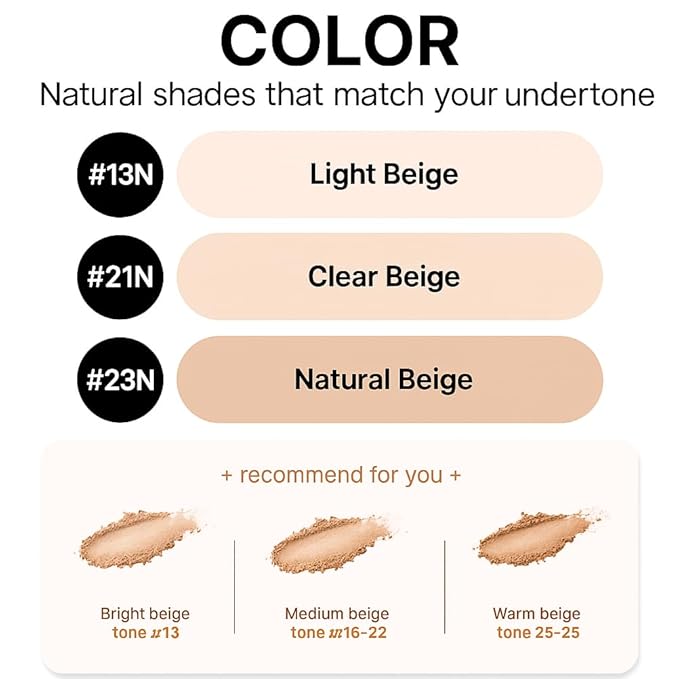 ENOUGH Collagen 3X Moisture Two-Way Cake SPF28, Korean Makeup Blurring Setting Powder Foundation, Face Pressed Powder Compact for Women (#13N Light Beige)