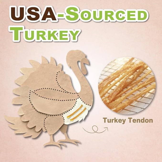 AFreschi Turkey Tendons Dog Treats, Coil (S), 3 oz | Rawhide-Free Puppy Chews