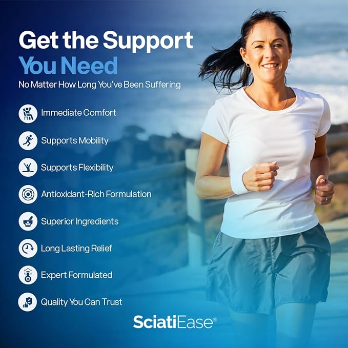 SciatiFlex Topical Sciatic Cream - Maximum Strength for Sciatic Nerve Discomfort in The Lower Back, Hips, Buttocks, Legs and Feet - Hemp Cream with Arnica Extract, Shea Butter, Aloe Vera - 4oz