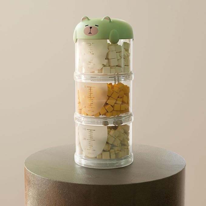 Outdoor Dog Treat holder Airtight, 2025 New Upgrade Large Cute Dog Treat Jar with Lids, Classified Storage Pet Food packaging Jar Treat Bottle, Multi-functional Multi-layer Dispenser (Green, 3 Layer)