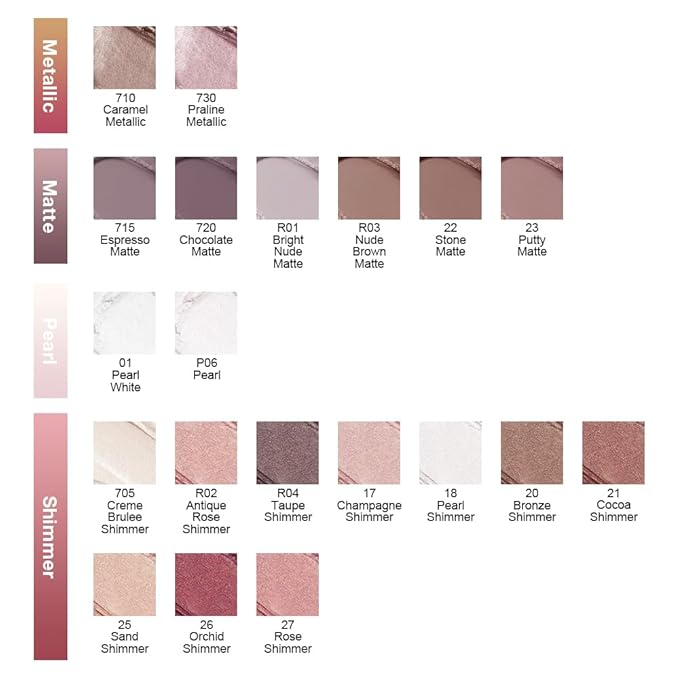 evpct Single Cream Eye Shadow Palette Pot Makeup for older Women, Cocoa Mocha Shimmer Glitter Metallic Monochrome Cream to Powder Eyeshadow Palette Eye Brightener, High Pigment Waterproof Blendable