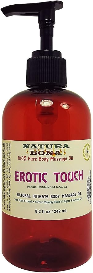 Sensual Erotic Touch Massage Oil. The Ideal Synergy of Jojoba & Almond Oil Blended with a Touch Vanilla Sandalwood. an Invigorating Body Massage Oil for Men & Women; 8oz Pump