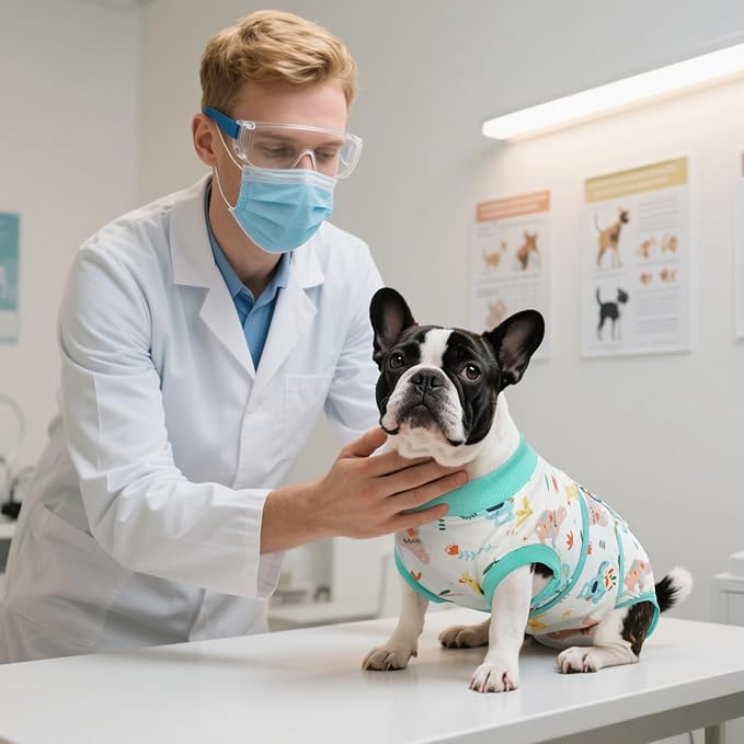 Kuoser Recovery Suit for Dogs Cats, Soft Dog Surgery Suit Female Male Spay | Professional Dog Onesie for Surgery, Substitute E-Collar & Cone, Prevent Licking Dog surgical suit Pet Neuter Suit