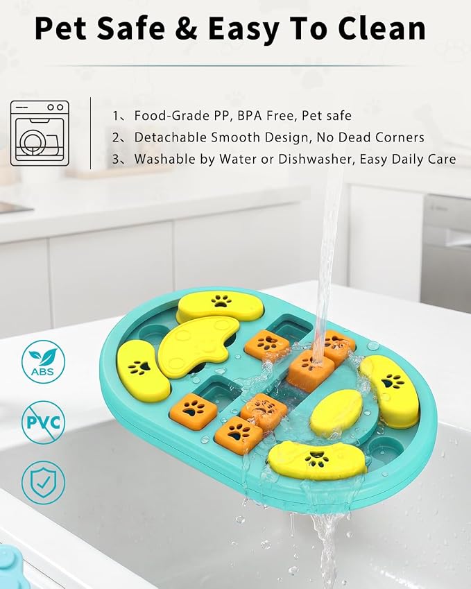Dog Puzzle Toy, Interactive Enrichment Treat Food Puzzles, Blue | Mental & Brain Stimulation, Slow Feeder, For Smart Puppy Small Medium Large Dogs Cats