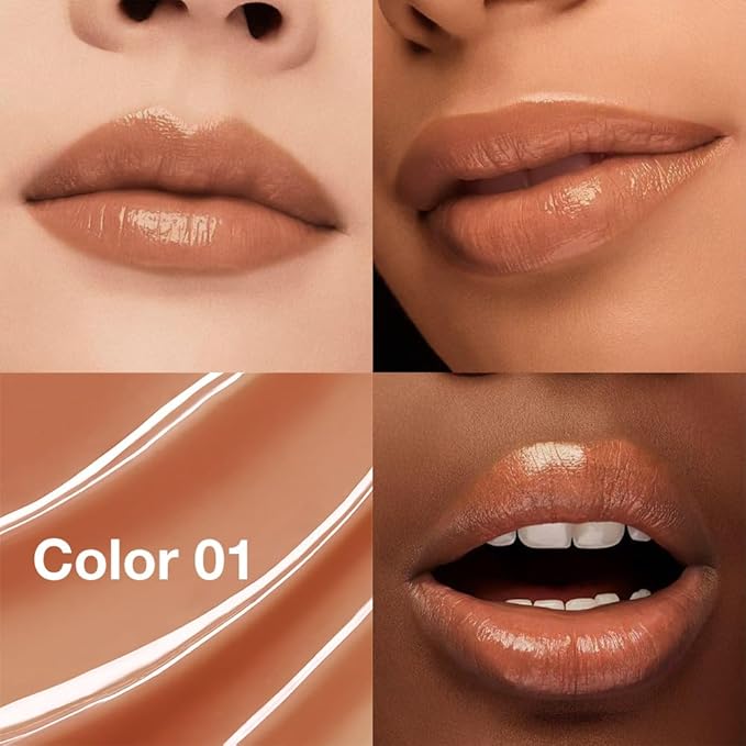 Tinted Lip Balm Moisturizing Lipstick, Light Brown Hydrating Lipstick for Women, 24 Hour Long Lasting Moisturization Lip Gloss Stain Makeup, Lightweight Non Greasy Moisturizer Lips, 01