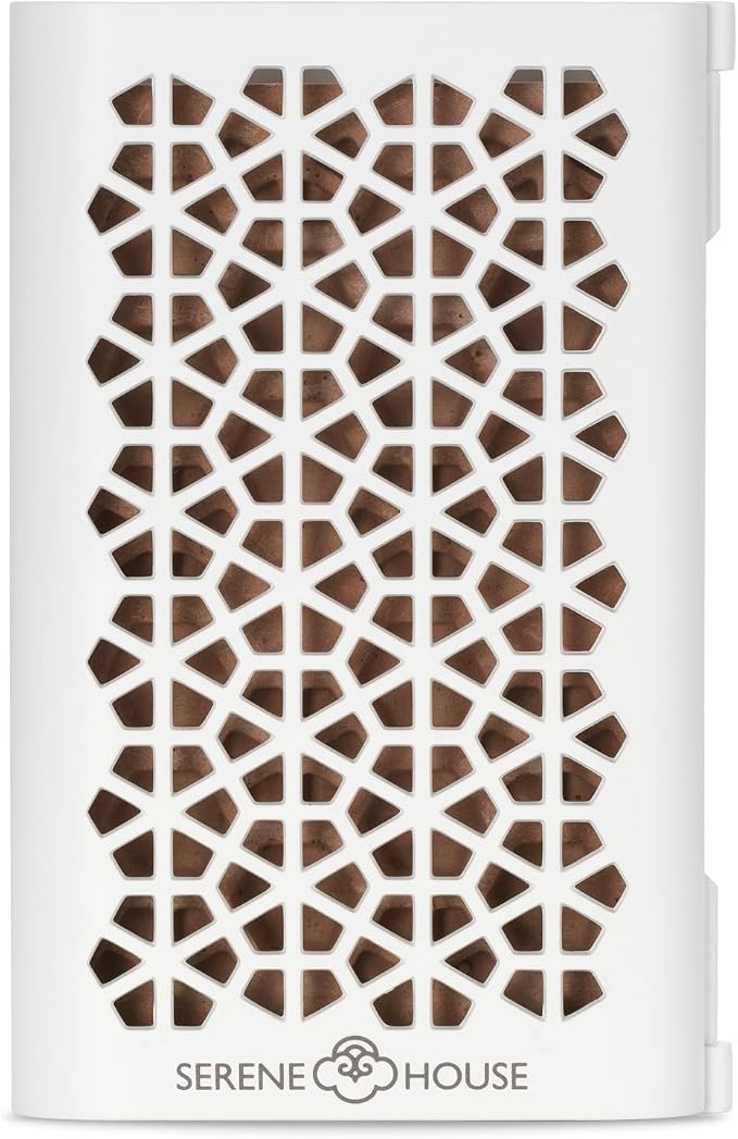 Serene House Puccini Lava Rock Essential Oil Aromatherapy Car Vent Clip – Portable or Tabletop Usage for Convenient Scent-Based Stress Relief and Relaxation - White
