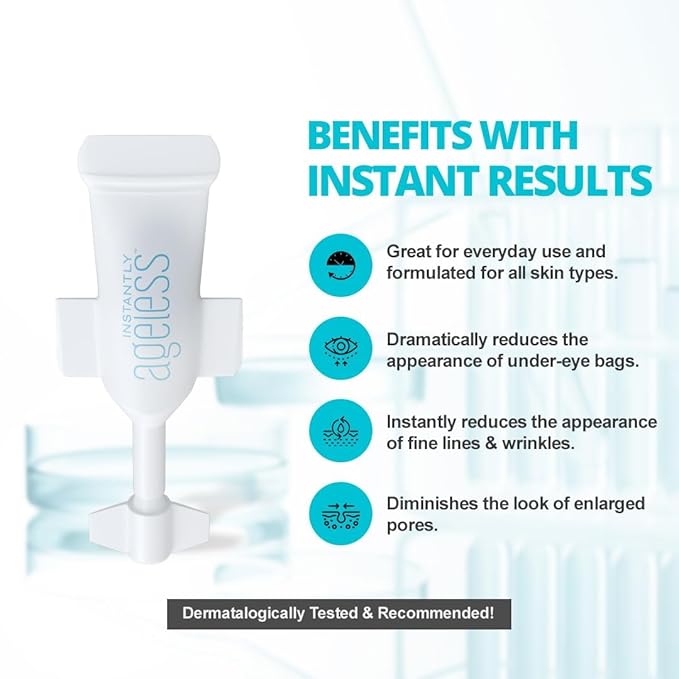 Instantly Ageless - Instant Face Lift Cream - Skin Care Anti Aging Face Cream - Wrinkle Tightener - Eye Cream For Puffiness and Bags Under Eyes - (2 BOXES)