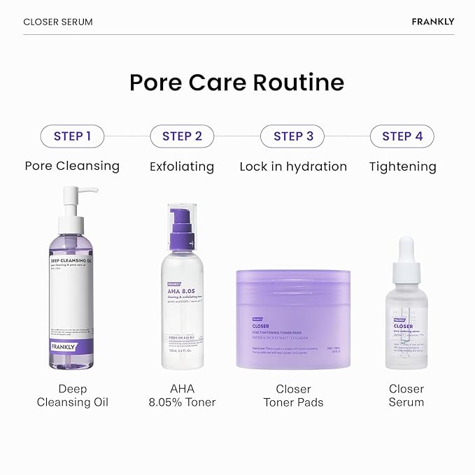 FRANKLY Closer Serum Jumbo | Pore Minimizer Serum | 9 Peptides, Vegan Collagen, Adenosine, PHA | Korean Pore Minimizer for Glass Skin, Anti-Aging, Hydration, Elasticity | 2.03 fl oz
