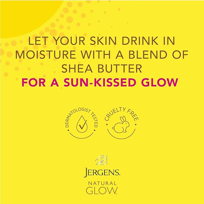 Jergens Natural Glow In Shower Lotion, Self Tanner for Medium to Deep Skin Tone, Sunless Tanning Wet Skin Lotion for Gradual, Flawless Color, 7.5 Ounce (Packaging May Vary)