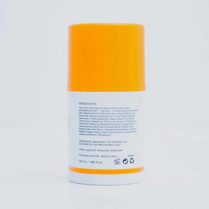 Sienna Rose Bright Daily Facial, Restore & Rejuvenate, 10% Azelaic Acid, | 1% Salicylic Acid, 50 ml / 1.69 fl oz