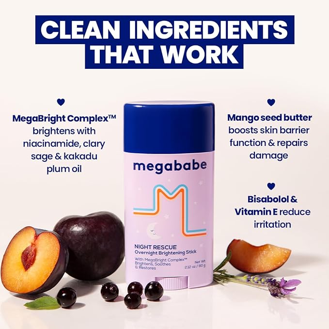 Megababe Night Rescue | Brightening & Soothing | 2.12 oz