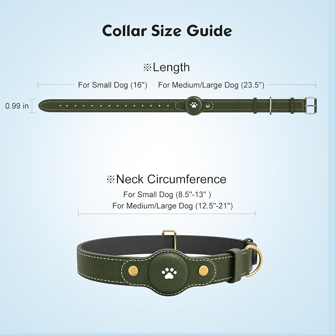 GPS Tracker for Dogs – Smart Dog Collar & Pet Tracker with Real-Time Location, No Monthly Fee, Unlimited Range (iOS & Android) – Fits Small to Large Dogs(Locator Included) (Deep Green)