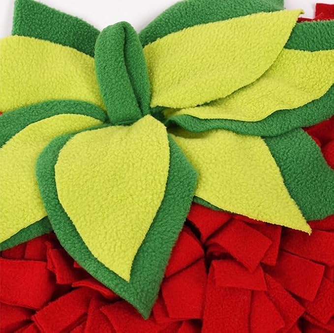 Ferret Cats Snuffle Mat Fleece Foraging Mats Interactive Feeding Toy Small Animal Rabbit Guinea Pig Rat Hamster Anti Slip Treat Dispenser Slow Feeder (Strawberry)