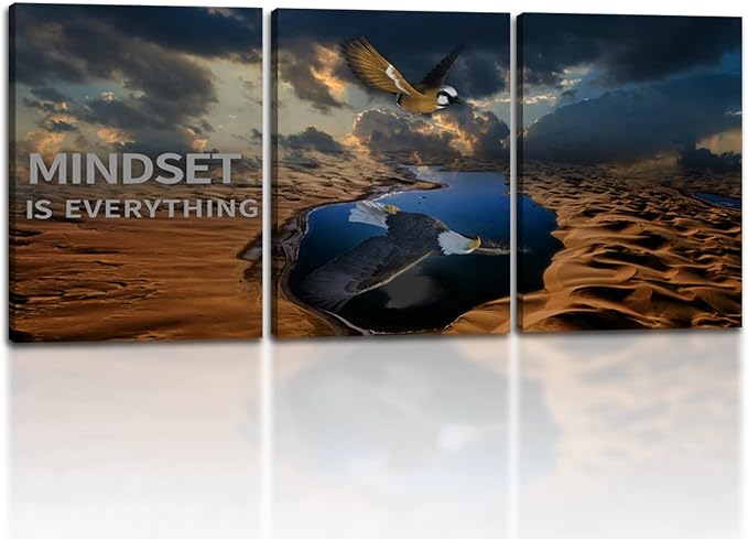 3 Panels Inspirational Canvas Poster Motivational Wall Art Inspirational Wall Art Entrepreneur Quotes Artwork Painting Picture for Framed Home Decoration Living Room office bedroom 72" W x 36" H