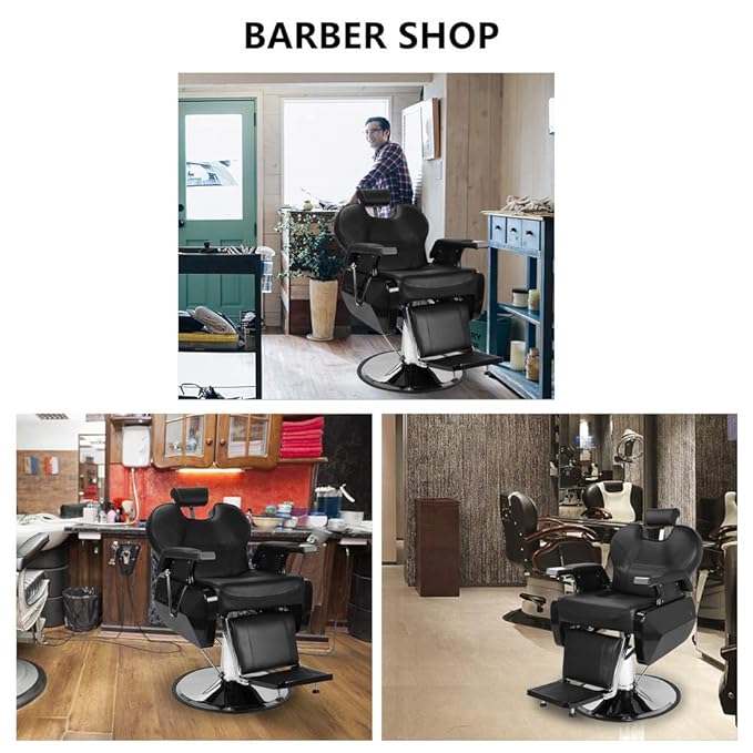 OmySalon All Purpose Hydraulic Barber Chair Recline 360 Degree Swivel Height Adjustable Heavy Duty Hairdresser Chair Beauty Salon Spa Tattoo Styling Equipment