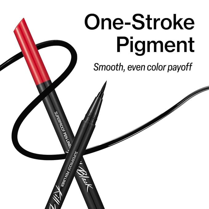 CLIO Superproof Pen Liquid Eyeliner, Ultra Precision Sponge Tip, One Stroke High Pigment Color, Waterproof Smudge Proof Long Wear, Fast Dry Formula, Sharp Wing Tightline Definition (002 Brown)