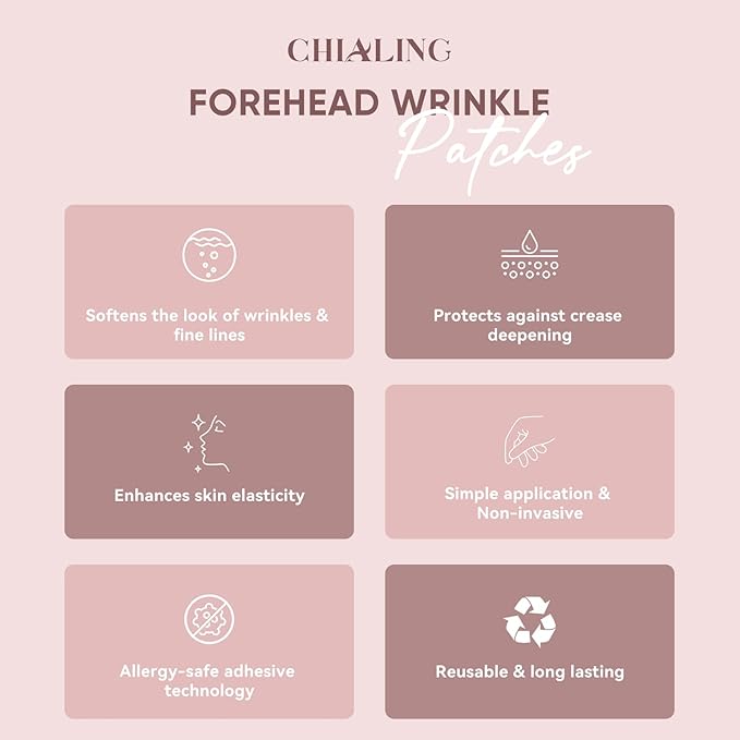 Forehead Wrinkle Patches | Reusable Overnight Smoothing Patches with Lavender Oil | Anti-Wrinkle Silicone Face Tape to Reduce Fine Lines, Prevent Creases | Non-Invasive Facial Pads | Pack of 4