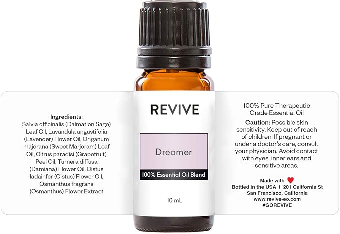 Dreamer Essential Oil Blend by Revive Essential Oils - 100% Pure Therapeutic Grade, for Diffuser, Humidifier, Massage, Aromatherapy, Skin & Hair Care