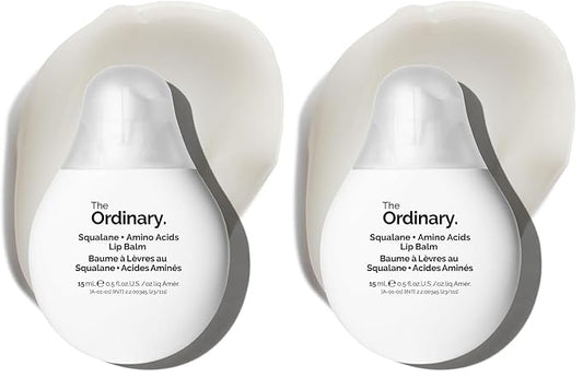 The Ordinary Squalane + Amino Acids Hydrating Lip Balm, for Lips, Elbows, and Cuticles, 0.5 Fl Oz,(Pack of 2)