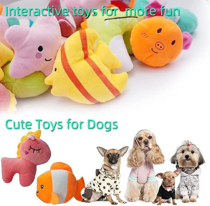 27 Pack Puppy Squeaky Toy Cute Bulk Plush for Small Dogs