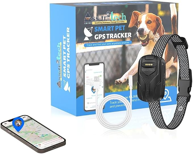 GPS Pet Tracker Collar - No Monthly App Fees (SIM Required) - Real-Time Live Tracking, Geo-Fence, 2-Way Voice Call, Activity & Rest Monitoring - Waterproof, 750mAh Battery