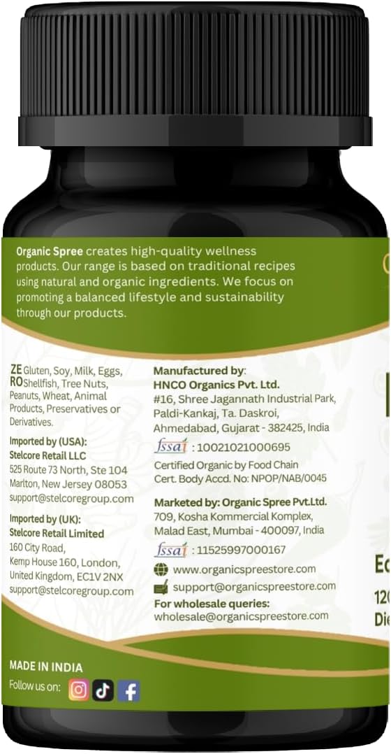 Bhringraj 120 Tablets | Eclipta Alba (Bhringraj) | USDA Organic Certified | Ayurvedic Hair Care* | Organic and Natural 120tab