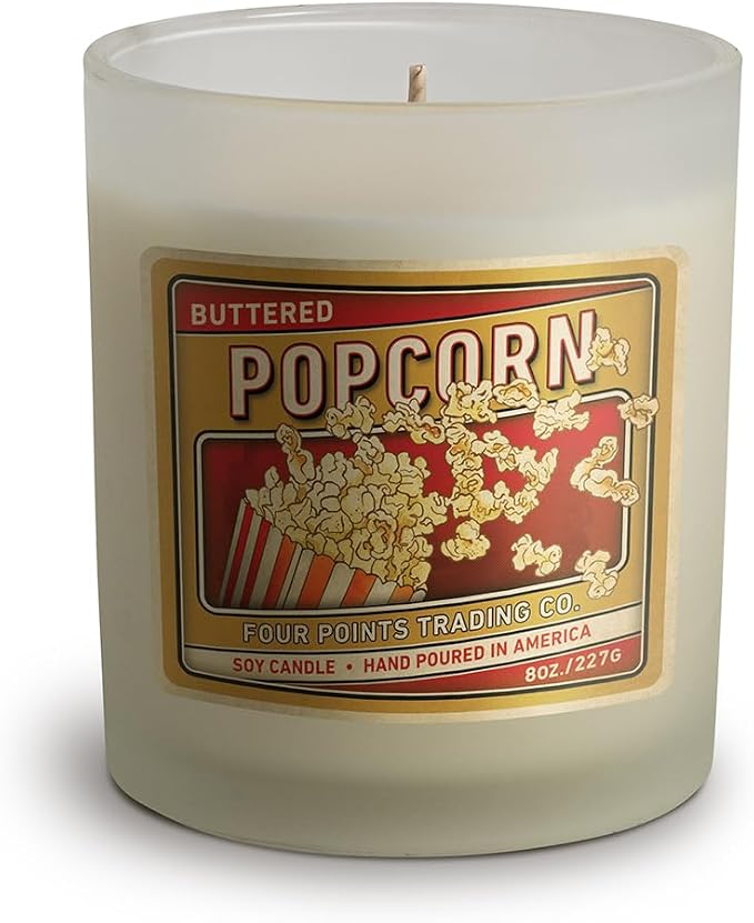 Buttered Popcorn 8 Oz Scented Soy Aromatherapy Candle w/Jar