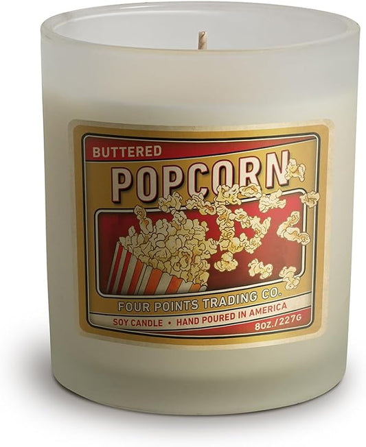 Buttered Popcorn 8 Oz Scented Soy Aromatherapy Candle w/Jar