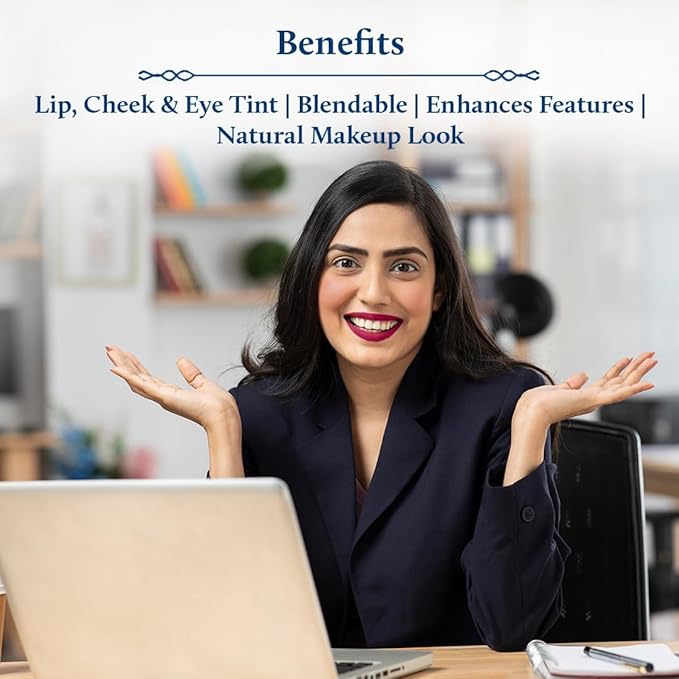 Blue Nectar Lip Tint Balm for Tinted Lips | Natural Beetroot Lip Balm Moisturizer for Dry Skin with Organic Ghee & Shea Butter | Long Lasting Hydrating Lip Tint (0.35 Oz)