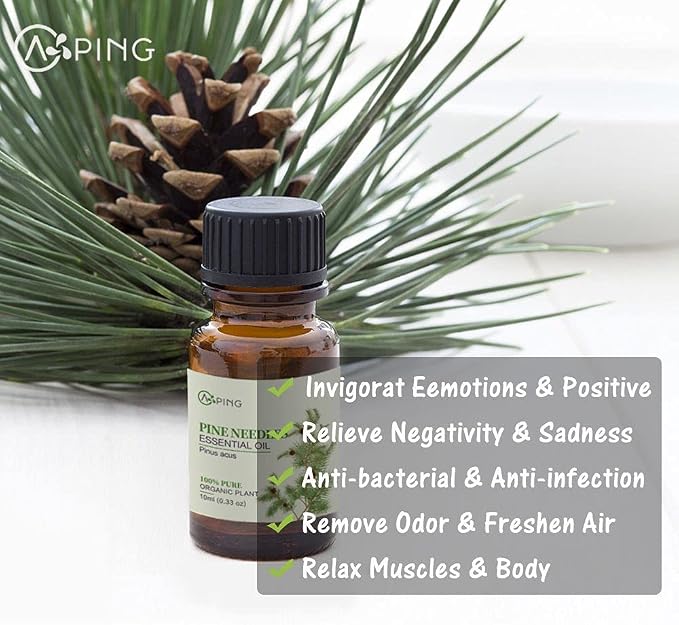 Pine Needles & Douglas Fir Essential Oils - 100% Pure Organic Natural Plant Oils for Diffuser, Aroma, Spa, Massage, Yoga, Perfume, 2x10ML