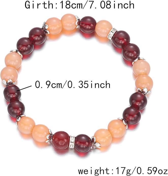Healing Crystal Bracelet for Women Men Inspirational Bracelet Natural Stone Stretch Bracelet Spiritual Crystal Beads Bracelet Anxiety Relief Jewelry Gifts