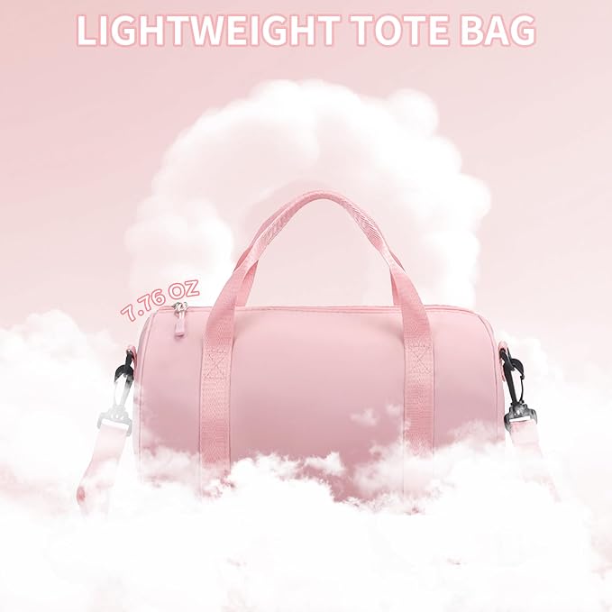 Ballet Dance Bag Mini Gym Bag Lightweight Small Duffle Bag 10L Cute Crossbody Bag for Yoga Swimming Sport (Pink)