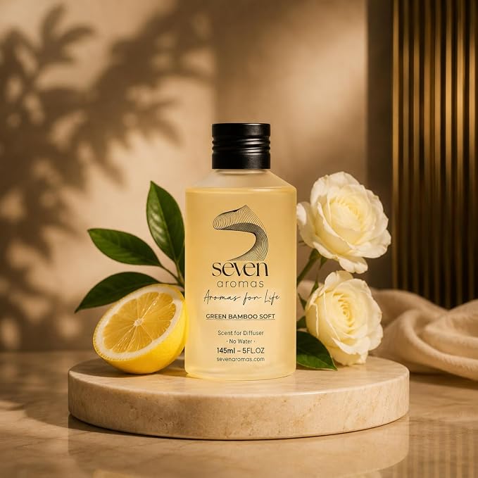 SevenAromas Green Bamboo Soft | 45ml 1.5oz Hotel Scent Diffuser Oil | Fresh Green | Bamboo, Jasmine & Cedar | Luxury Aromatherapy