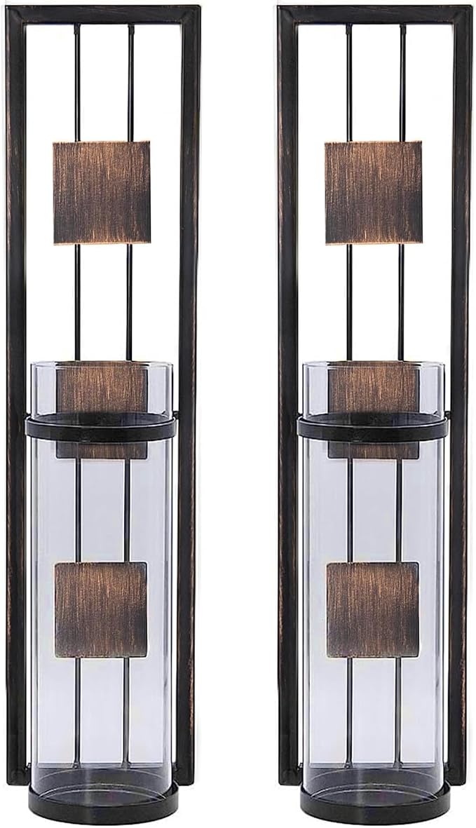Shelving Solution Wall Sconce Candle Holder Metal Wall Decorations for Living Room, Bathroom, Dining Room, Set of 2