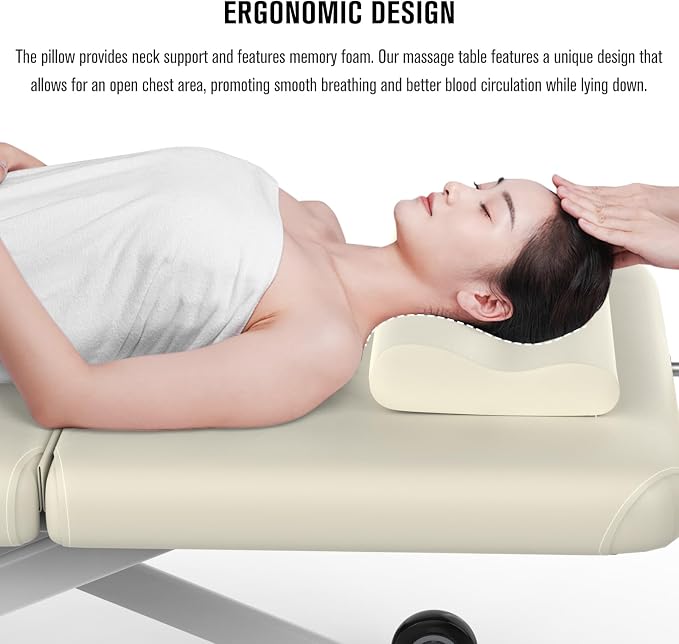 Olela 2 Motor Electric Stationary Massage Table, Heavy Duty Massage Table, 31.2" Wide Professional Massage Bed with Electric Backrest & Electric Lift, Metal X-Frame, PU Leather