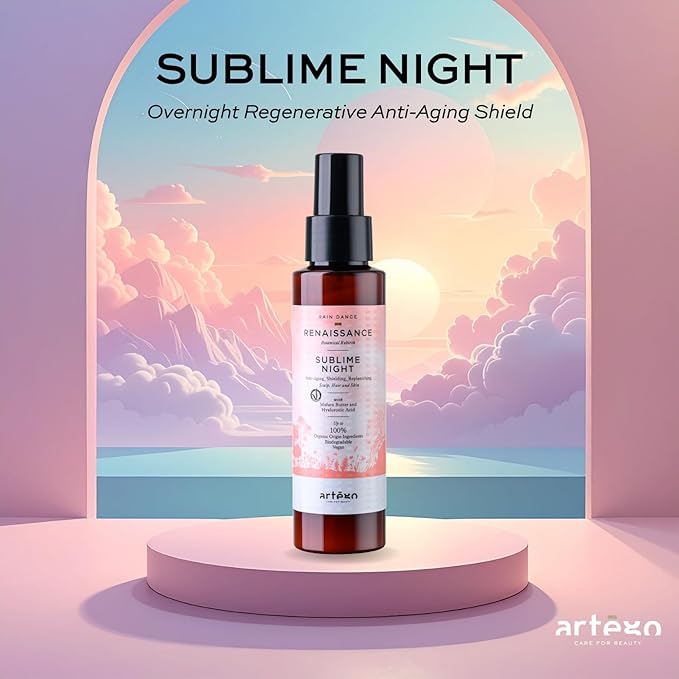 Artègo Rain Dance Renaissance Sublime Night (3.4 oz) – Overnight Anti-Aging Serum for Scalp, Hair & Skin