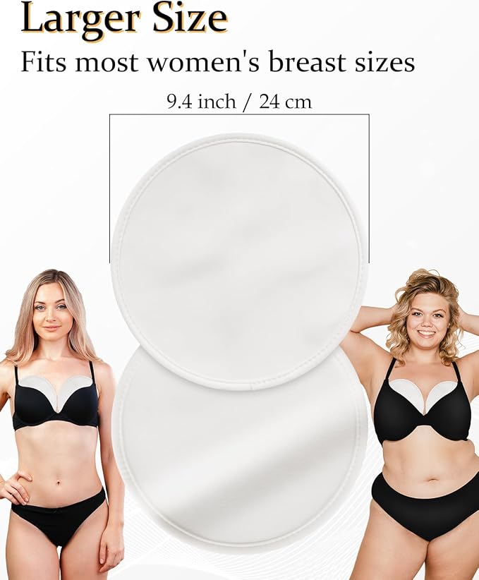 DLMDML 2Pcs Castor Oil Pack for Breast, Reusable Organic Castor Oil Wrap Breast Pad, Anti Leak Breast Nursing Pads for Women Relaxing Sleeping (White)