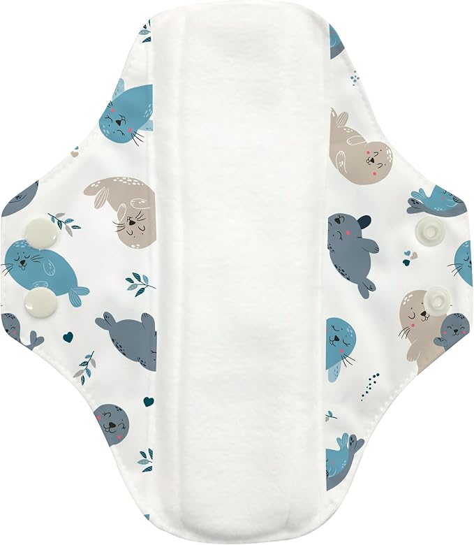 Charlie Banana - Reusable Feminine Pads Regular 3 Pack with Pouch | Washable Menstrual Pads for Medium Absorbency | Seally