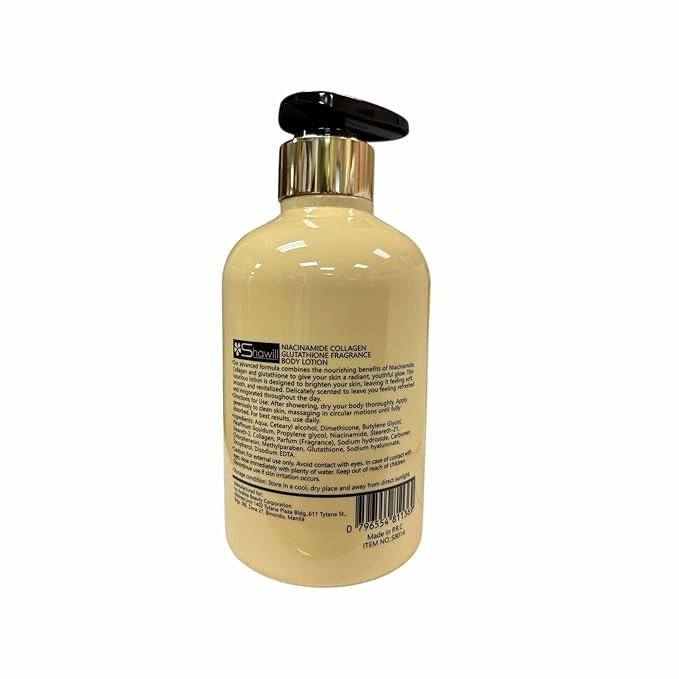 Shawill Niacinamide Collagen & Glutathione Fragrance Body Lotion 500ml - Nourishing Hydration for All Skin Types