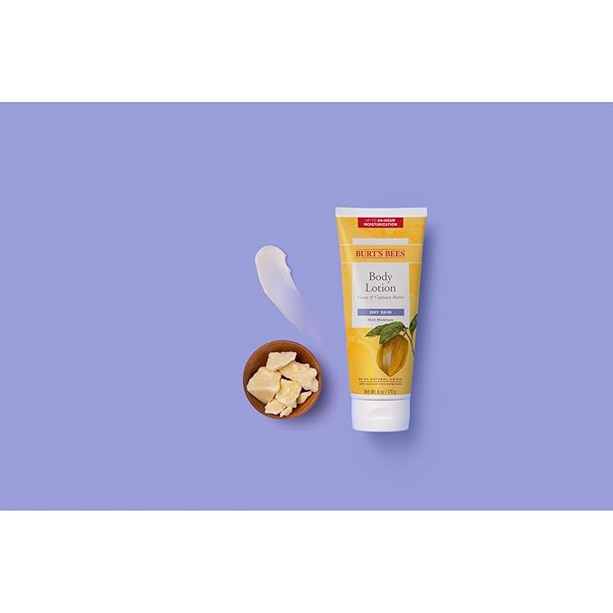 Burt's Bees Butter Body Lotion for Dry Skin with Cocoa & Cupuaçu, 6 Oz,Pack of 3 (Package May Vary)