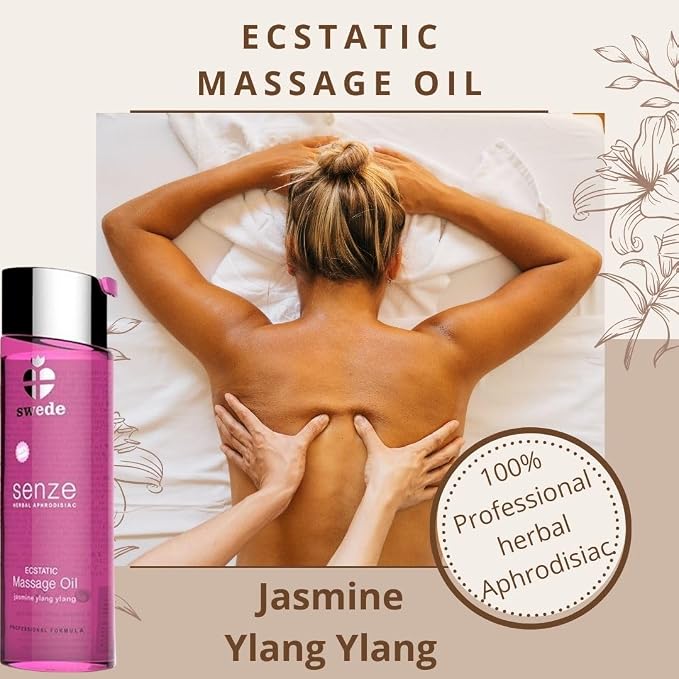 Swede Ecstatic Erotic Massage Oil Warming Edible Foreplay Aphrodisiac Aromatherapy Sensual Massage Oil for Couples - Relaxing Full Body Massage Oil for Date Night 2.5oz 75ml