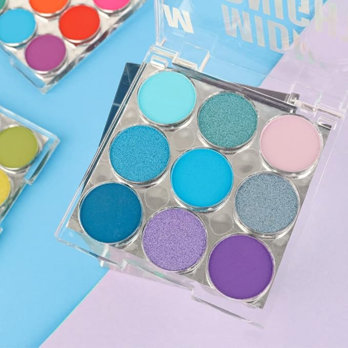 AMY'S DIARY Blue Purple Matte Eyeshadow Palette, 9 Colors - Long Lasting, Colorful Eye Shadow Platte for Women (03)