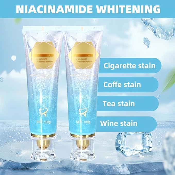 2Pack Niacinamide Whitening Toothpaste,Remove Tooth Stains,Niacinamide Intensive Toothpaste,Protects Tooth Enamel，Freshens Breath 24 Hours.