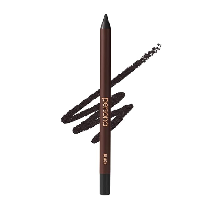 PERSONA 24HR Black Waterproof Eyeliner Pencil | Creamy Smudgeable for Lash Line & Waterline | All-Day Wear | Vegan, Cruelty-Free | Sharpenable | Made in USA