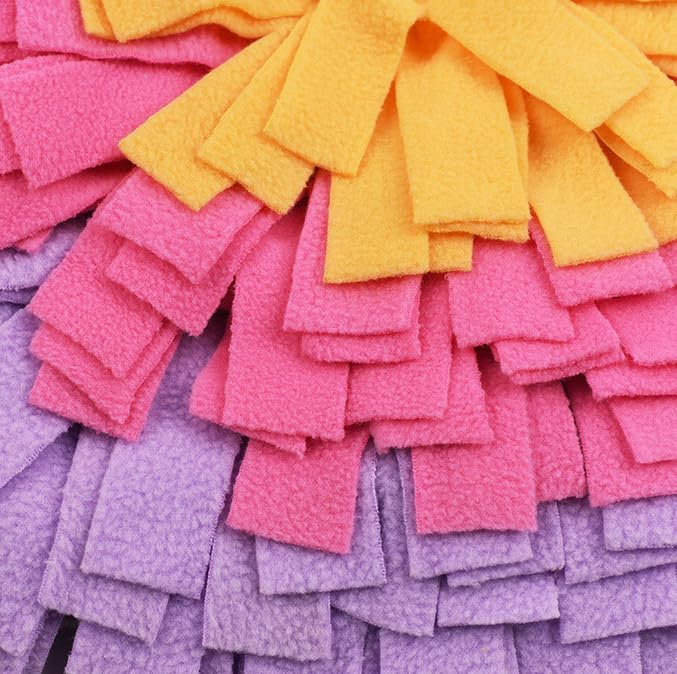Vedem Small Animal Snuffle Mat Fleece Foraging Mats Interactive Feeding Toy Rabbit Guinea Pig Rat Hamster Anti Slip Treat Dispenser (Purple)
