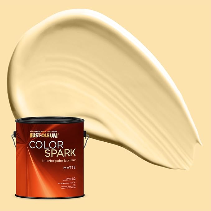 Rust-Oleum Color Spark Interior Paint and Primer in One, Matte, Tahitian Vanilla, 1 Gallon