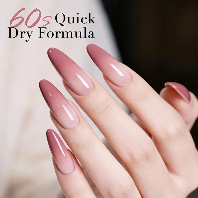 AZUREBEAUTY Valentine's Nail Polish, Hazy Rose Quick Dry Nail Lacquer Natural Strengthening Treatment Kit DIY Salon at Home Women Gifts 0.34 fl oz