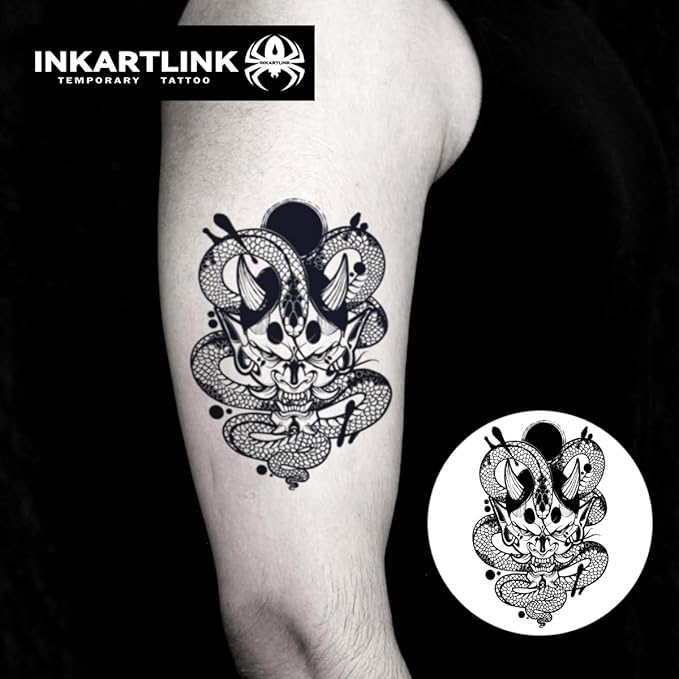 INKARTLINK Semi Permanent Tattoo, Temporary Tattoo, Beautiful and Realistic Design,Fun Tattoo Experience, Cruelty-free, Non-reflective, Waterproof (Prajna 2)