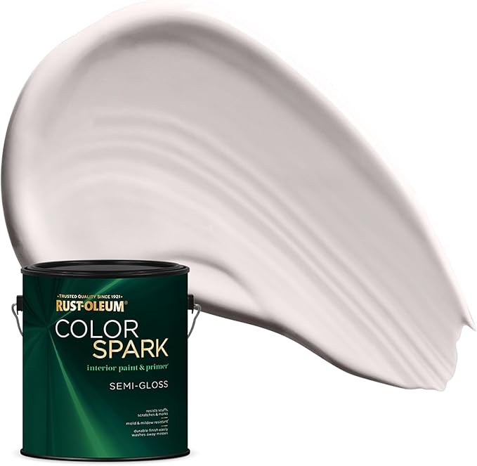 Rust-Oleum Color Spark Interior Paint and Primer in One, Semi-Gloss, Feather Pillow, 1 Gallon