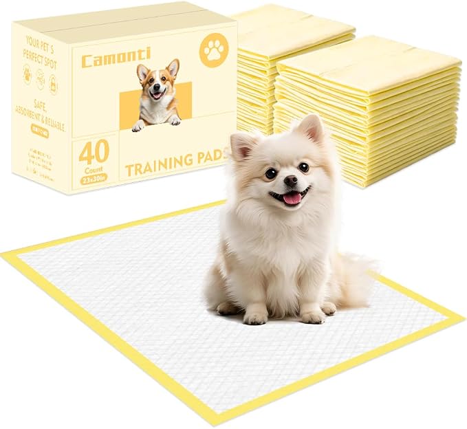 Puppy Pads 23"x 30" with Leak-Proof Quick-Dry Design, 40 Count Pee Pads for Dogs Potty Training, 6-Layer Absorbency Dog Pee Pads, Yellow